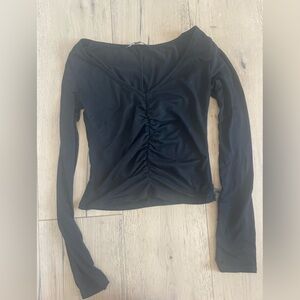 LULUS BLACK RUCHED TOP